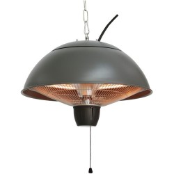 Lustre chauffant lumineux terrasse jusqu'à 8m2 1500 Watts gris
