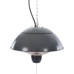 Lustre chauffant lumineux terrasse jusqu'à 8m2 1500 Watts gris 2