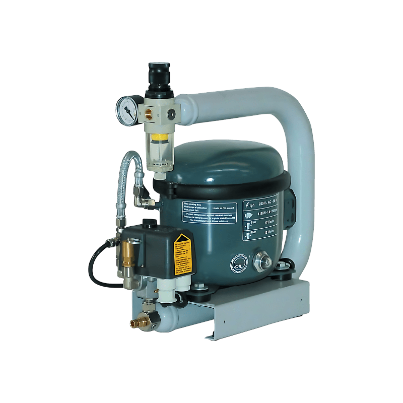 Compresseur silencieux 42 décibels, avec cuve 1 L, 230 V, 6 Bars