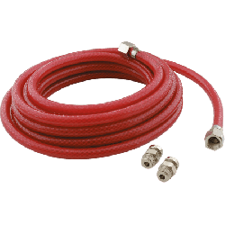 Tuyau de 10m en PVC rouge 6x11 et embout