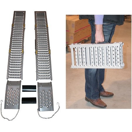 Paire de rampes 195 cm combi pour chargement et levage de véhicule.