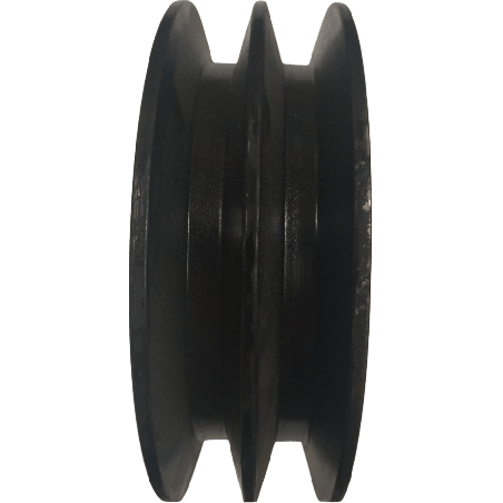 Poulie rotor double gorge diamètre 137mm axe 30mm broyeur végétaux 15cv