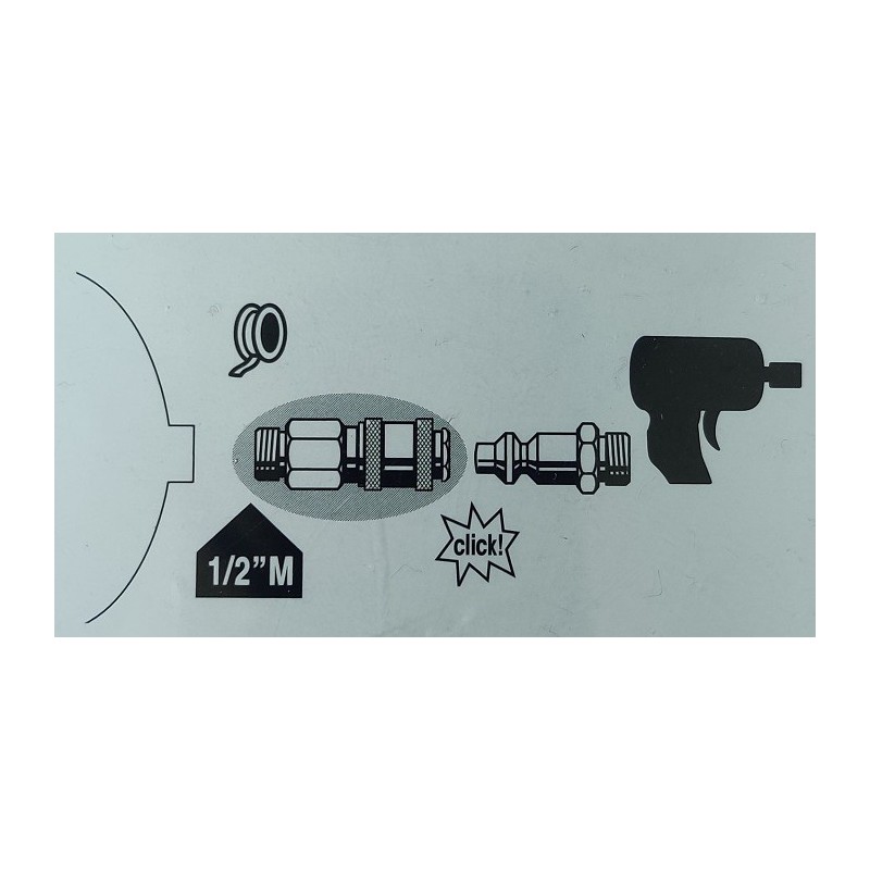 Coupleur rapide universel en métal 1/2 M 19mm compresseur