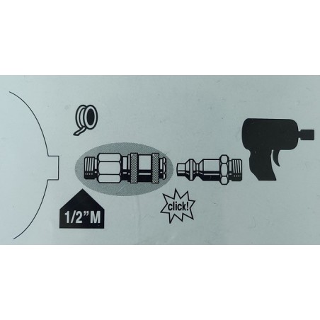 Coupleur rapide universel en métal 1/2 M 19mm compresseur