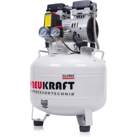 Compresseur d'air 35 litres 750w peu bruyant et sans entretien marque Pneukraft référence PAC035P0750SDD-EU compresseurs silenci