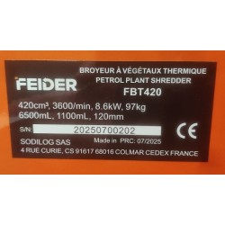 Broyeuse de branches thermique mobile 420cc Feider modèle FBT420 2