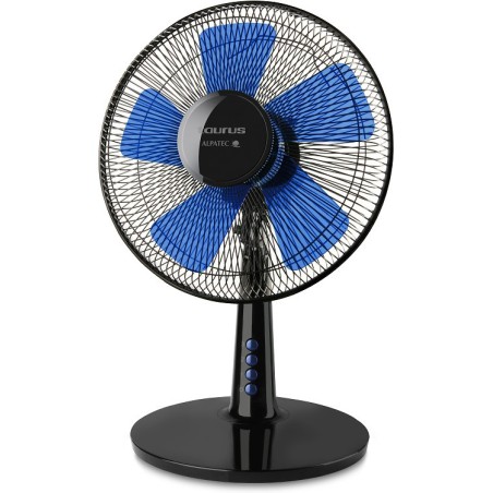 Ventilateur de table noir & bleu d'un diamètre de 30 cm